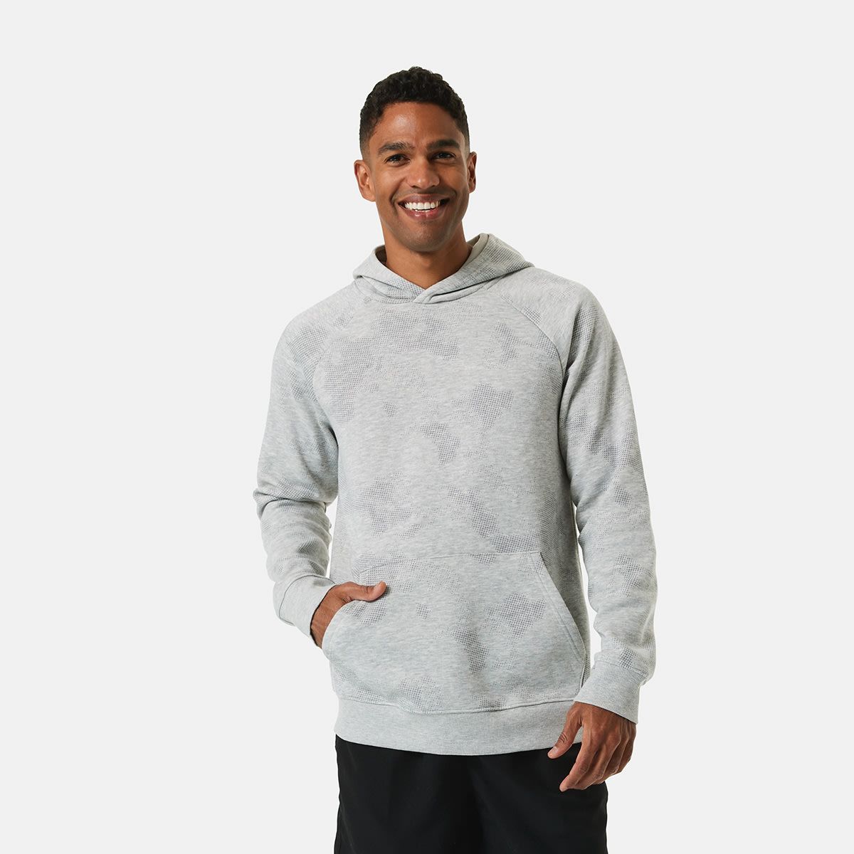 Active Mens Printed Fleece Hoodie