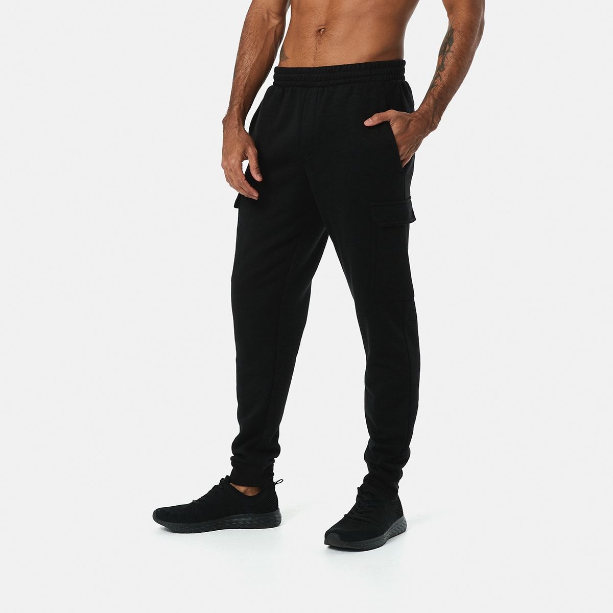 Active Mens Fleece Cargo Jogger Pants