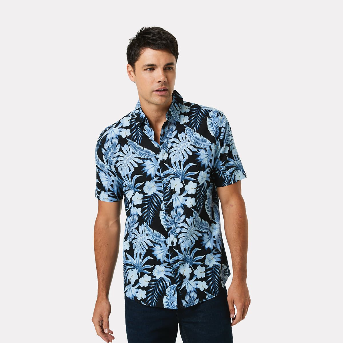 Short Sleeve Linen Blend Shirt