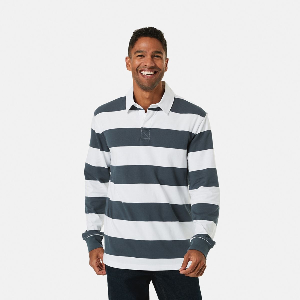 Long Sleeve Striped Rugby T-shirt