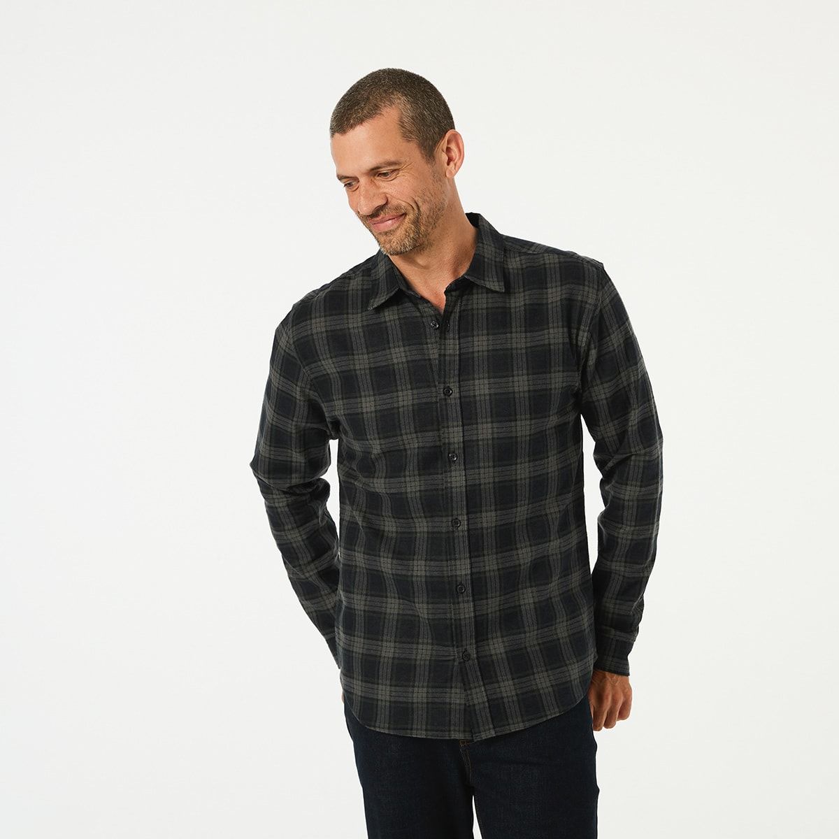 Long Sleeve Printed Plaid Shirt