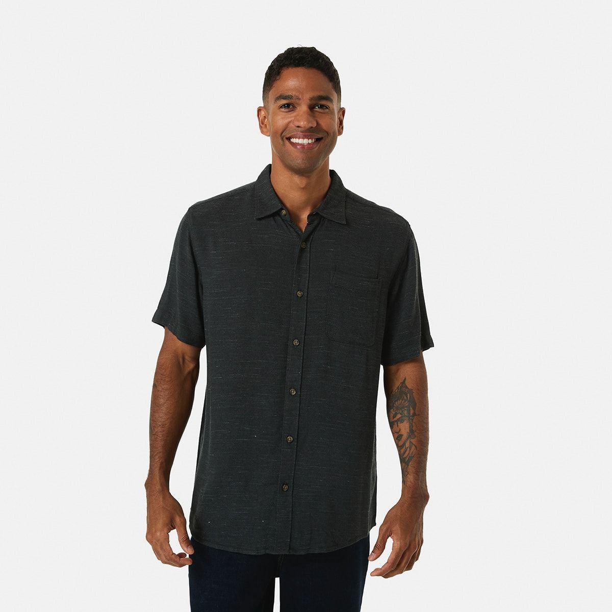 Short Sleeve Slub Dobby Shirt