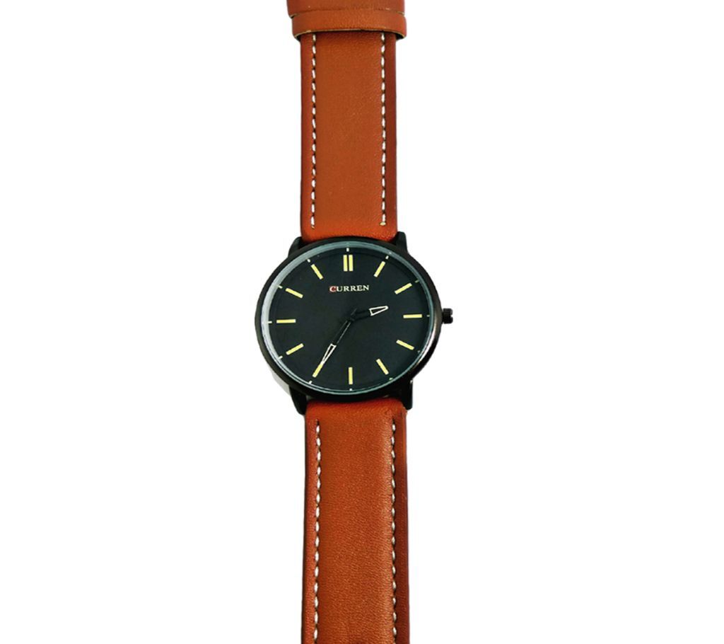 Curren-Allnighter Hazelnut Strap Analog Wrist Watch For Men 