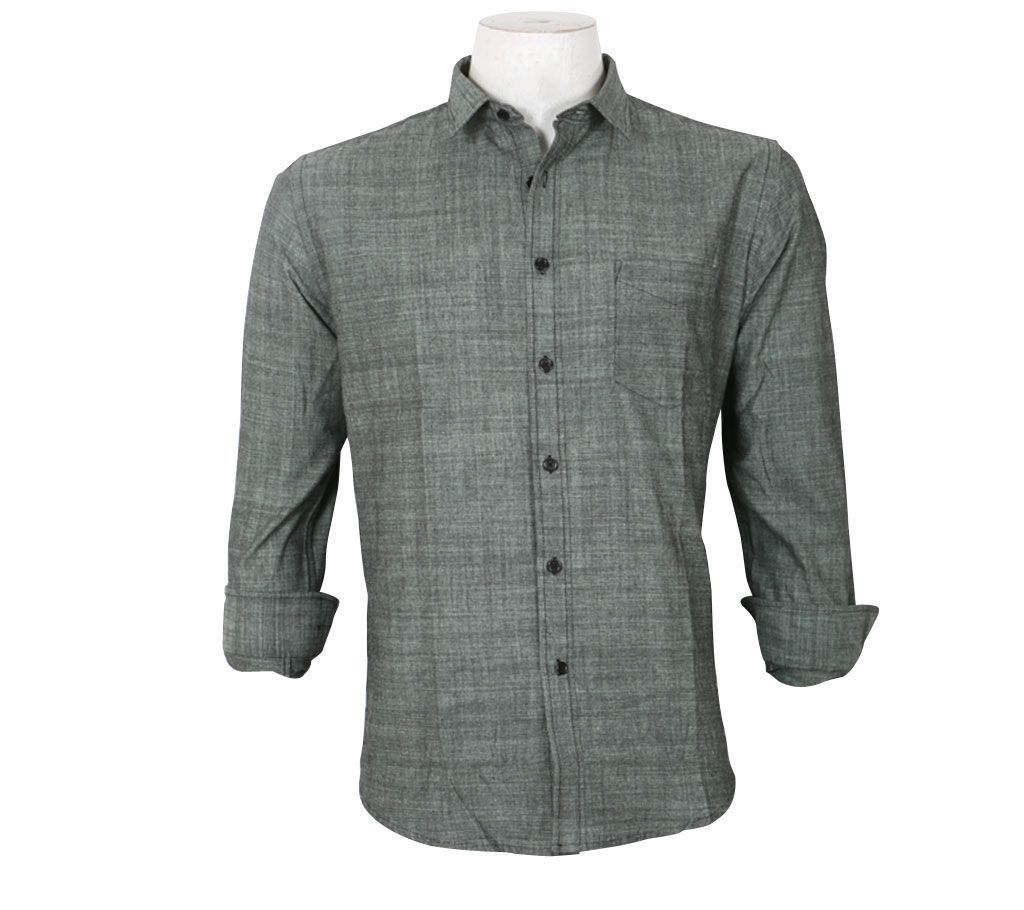 100% cotton Slub chambray full sleeve casual shirt