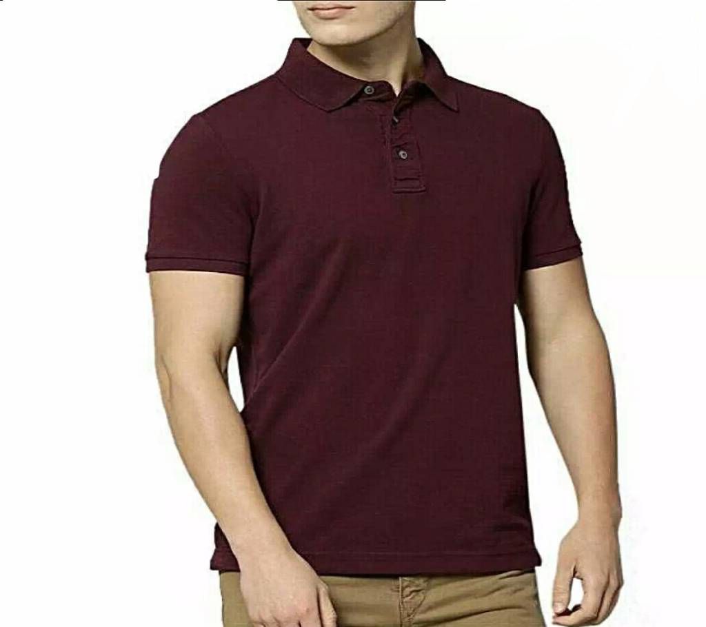 Maroon Cotton Polo For Men