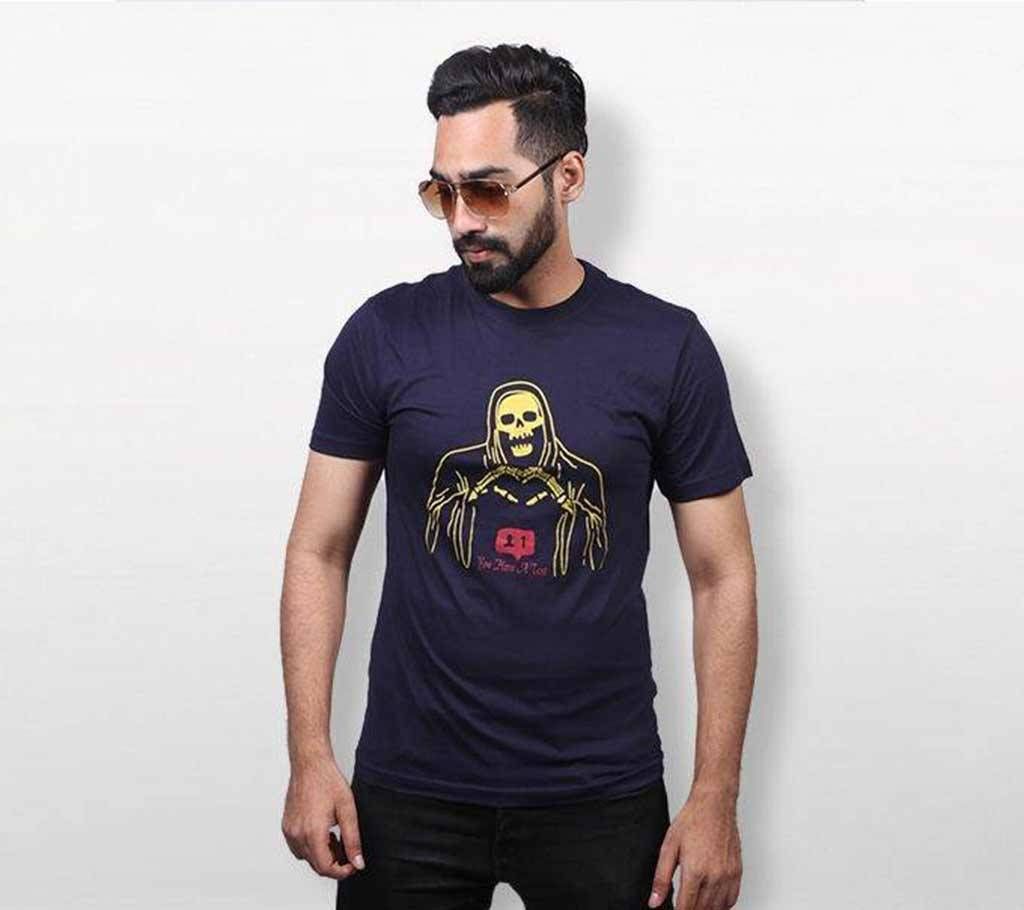 Ghost Massage cotton half sleeve round neck T-shirt for men 
