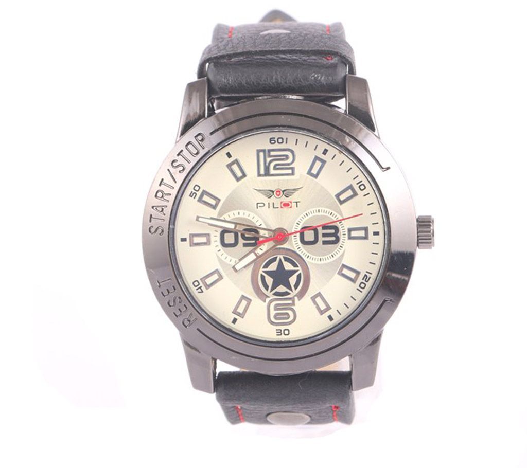 P 3880 Pilot Leather Wrist watch for Men