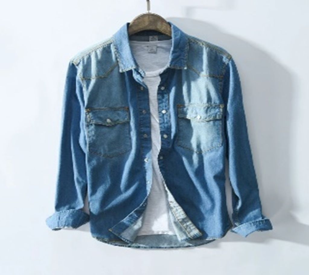 Denim Long Sleeve Casual Shirt for Men