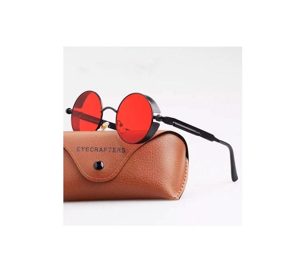 Red Vision Round Black Metal Sunglass for Men  SKA
