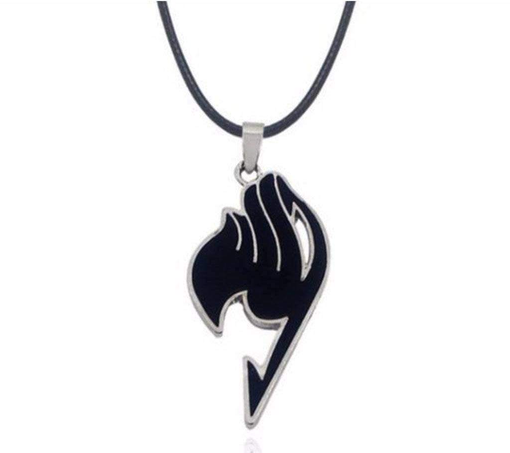 Anime Fairy Tail Magician Enchanter Guild Logo Pendant Leather Rope Chain Charm  Necklaces