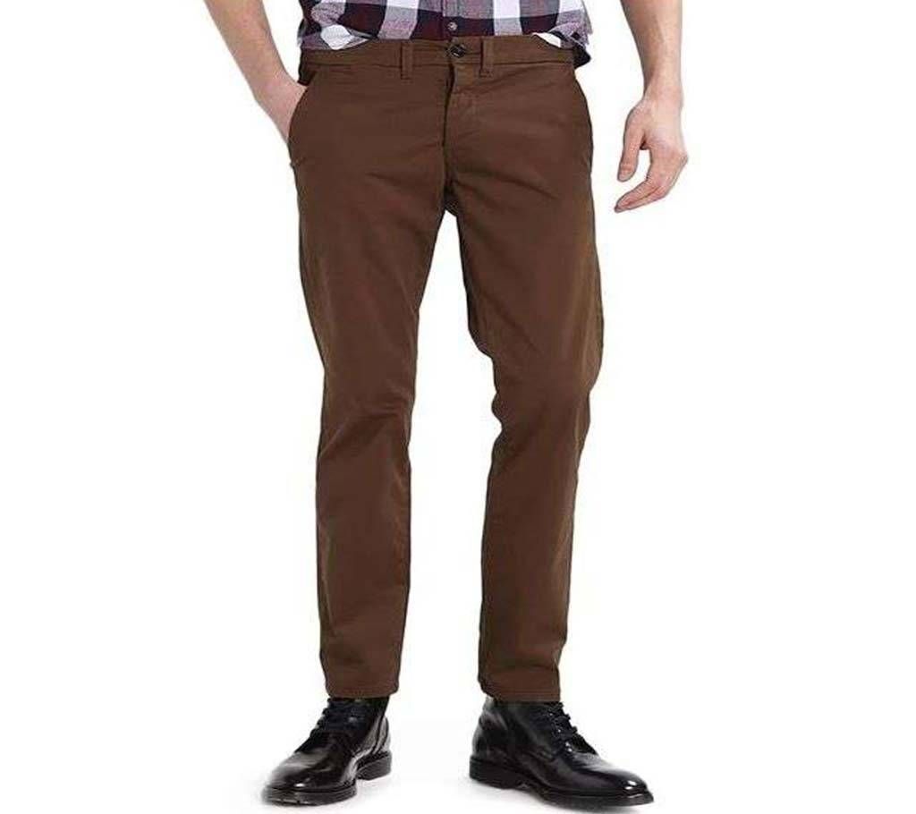 Gaberdine Pant For Men -Deep Brown