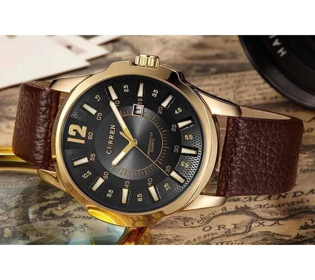 Mens Curren Watch Curn 8123  Golden  B24 Copy