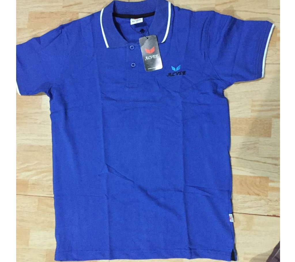Dark Blue Half Sleeve Polo Shirt For Men 