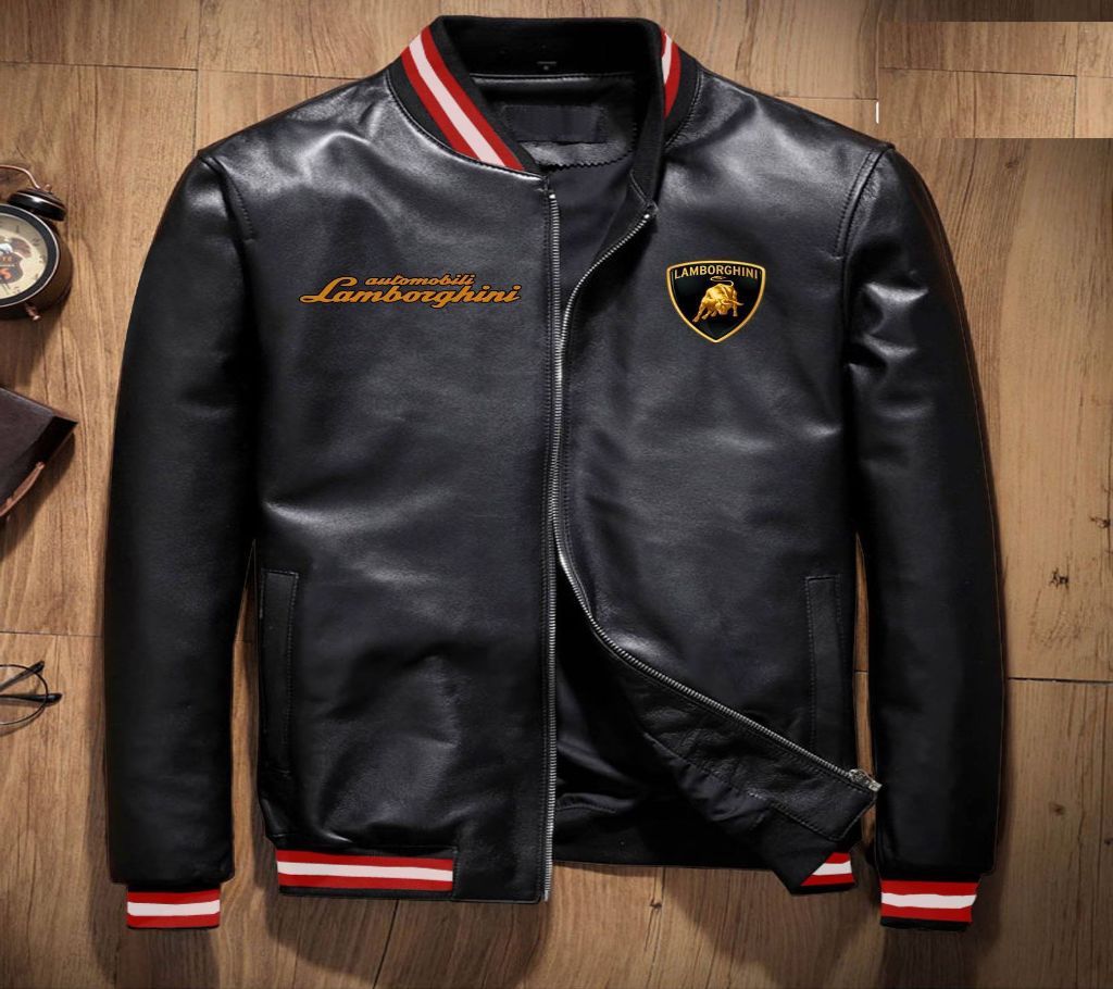 Original Artificial Leather Mens Winter Jacket Lamborghini  21  FAS