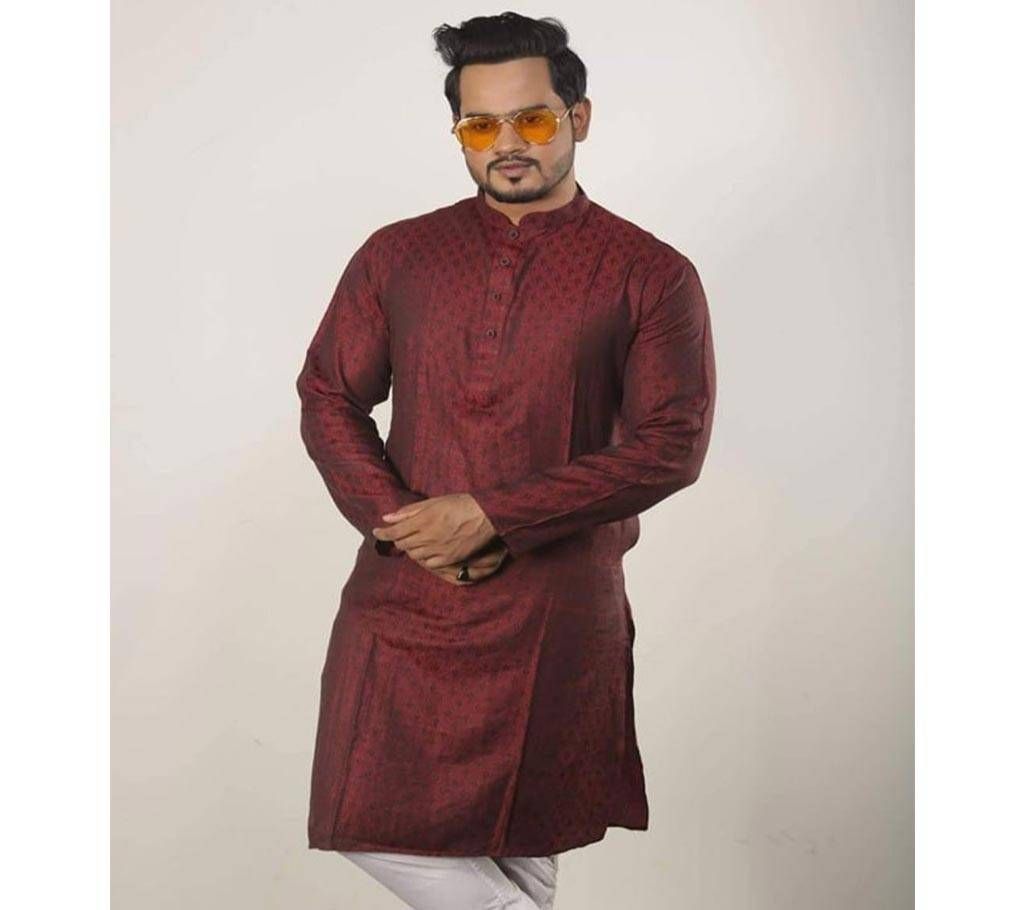 Punjabi Cotton For Men (Red + Maroon)  ILS