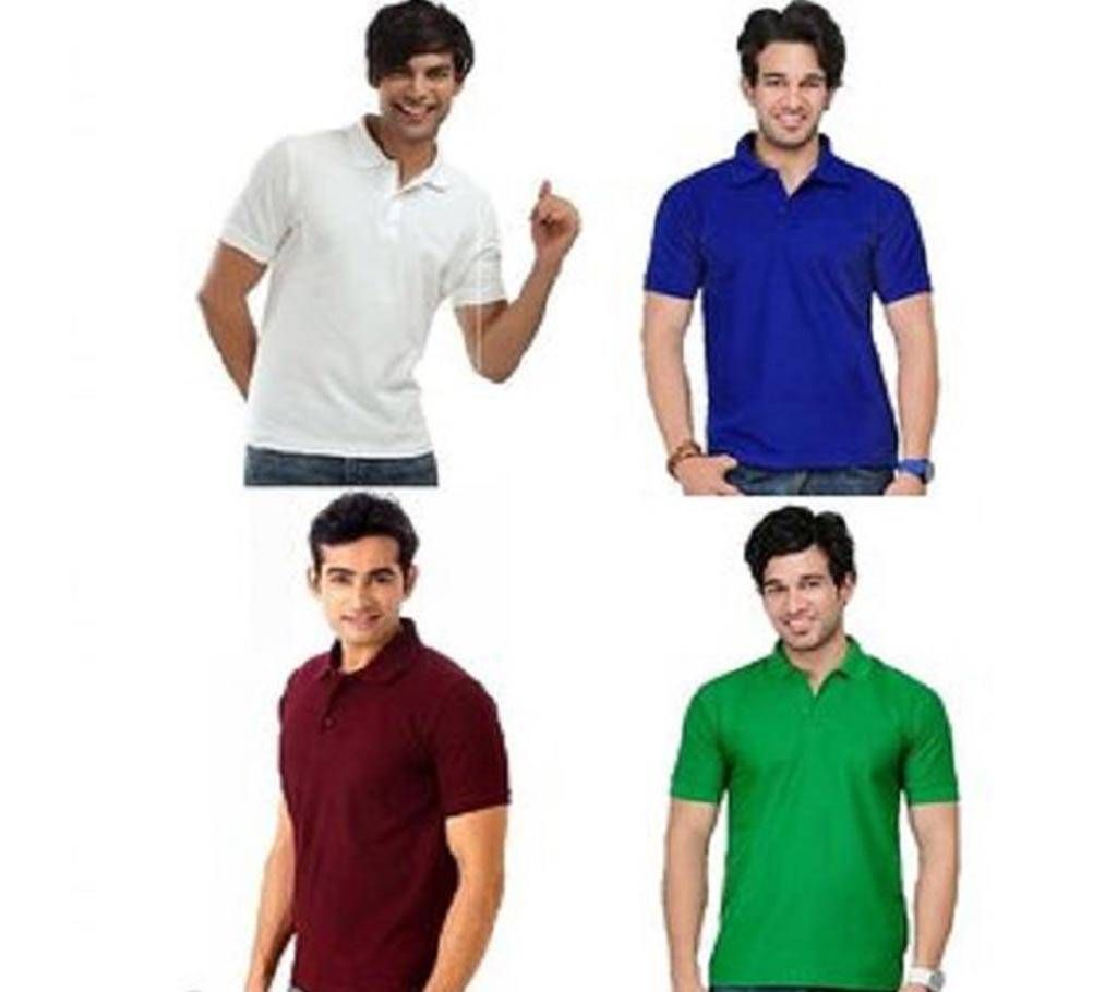 MULTICOLOR Mens New Casual Half Sleeve Polo t-Shirt For Men 4 packs.. Combo Pack of 4