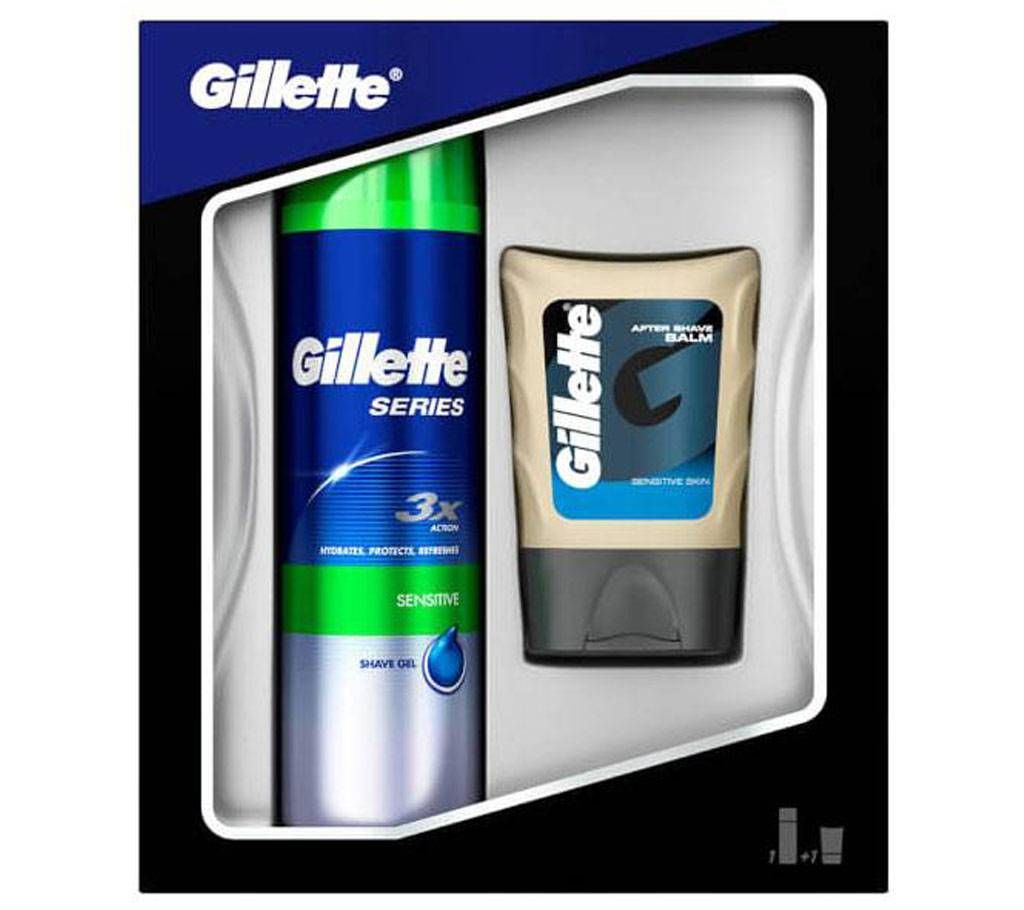 GILLETTE GEL & SHAVE BALM SET UK