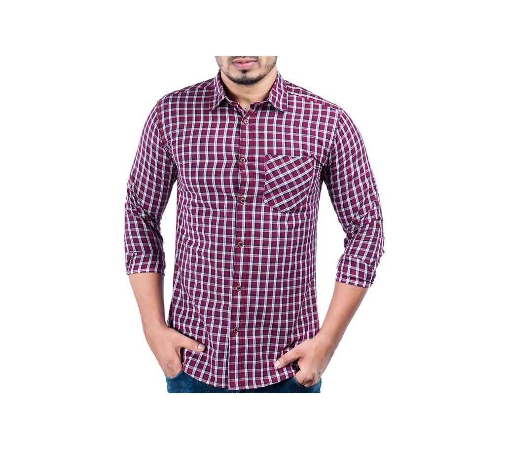 check  cotton casual shirt for men'S