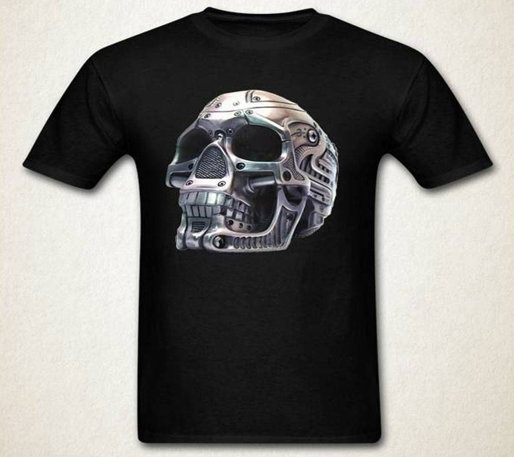 Dead Skull Gents Half Sleeve Cotton T-Shirt Black