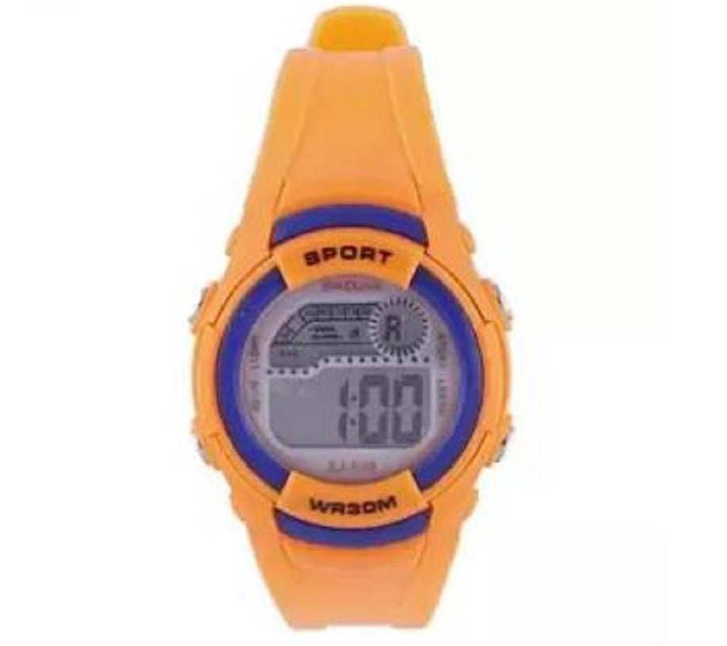 Rubber Digital Watch For Kids - Orange