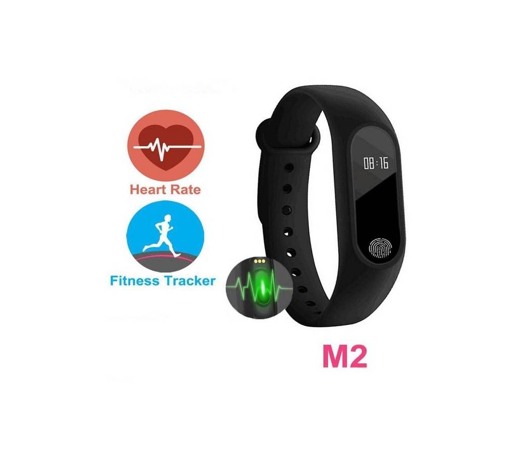 M2 Smart Band Watch Heart Rate Sensor-Black