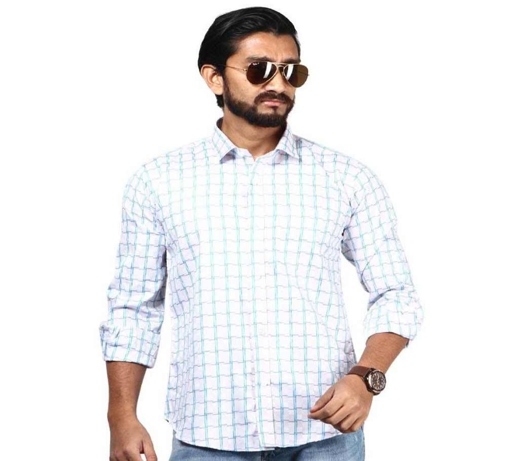 Multi-White Cotton Formal Shirt for Men