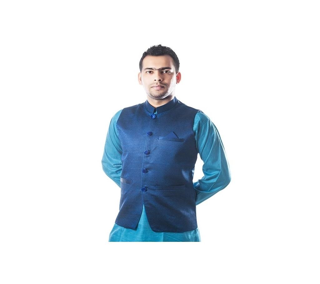 Blue Synthetic weastcoat for Men