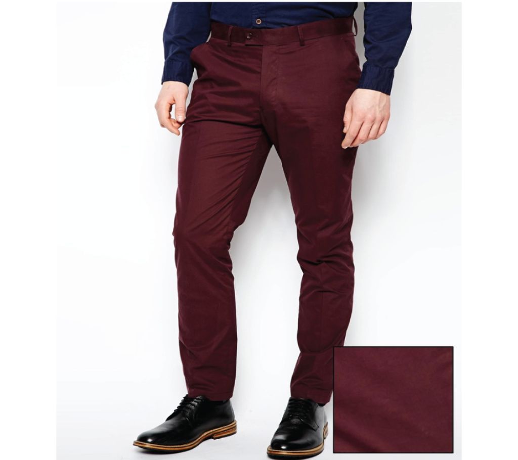 VN gabardine pant Tmaroon-1