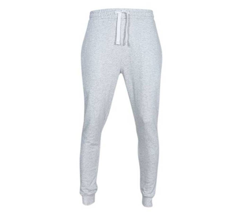 White Terry Cotton Slim Fit Trouser For Men