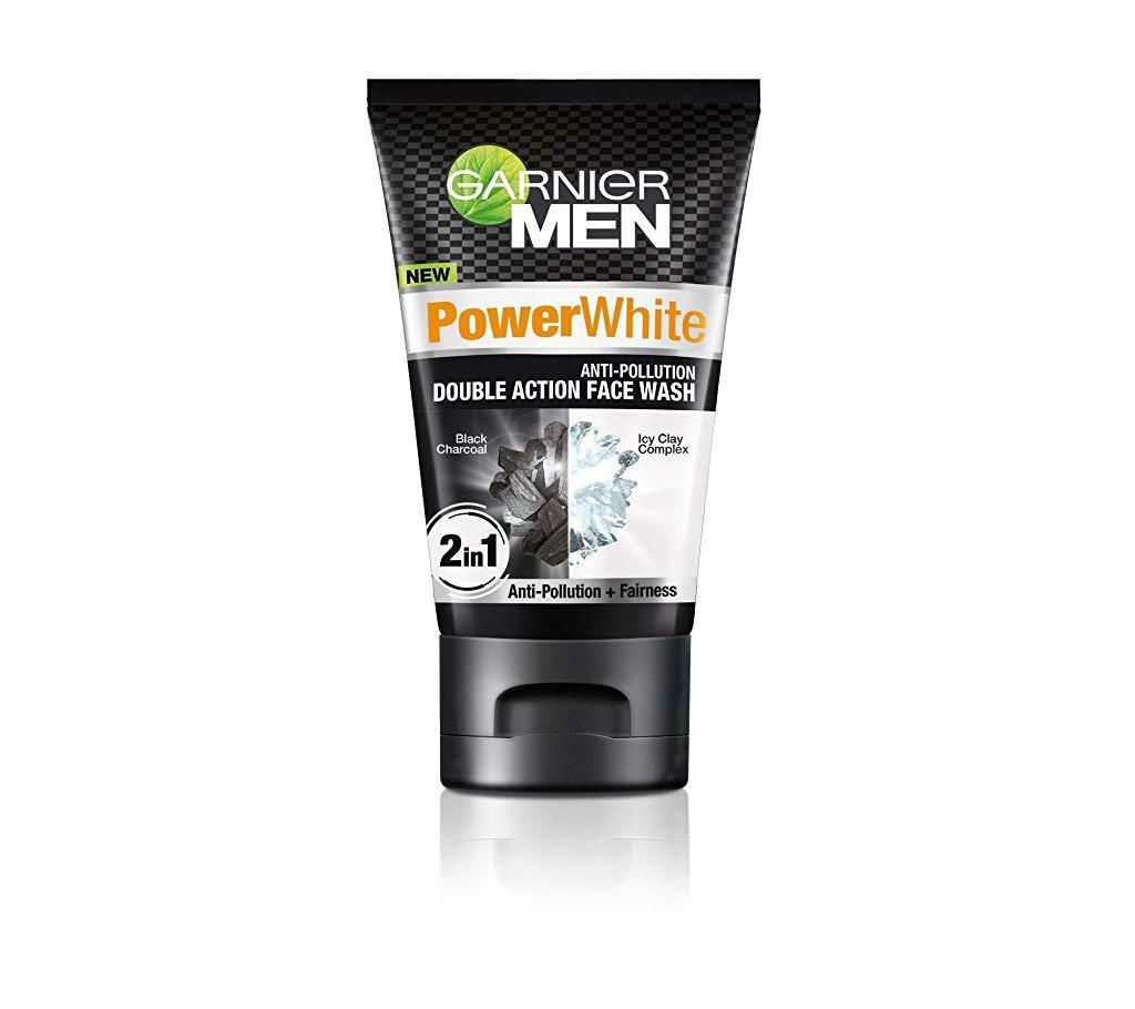Garnier men power white double action  face  wash