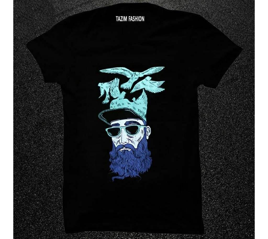 Bird Beard Menz Round Neck T-Shirt