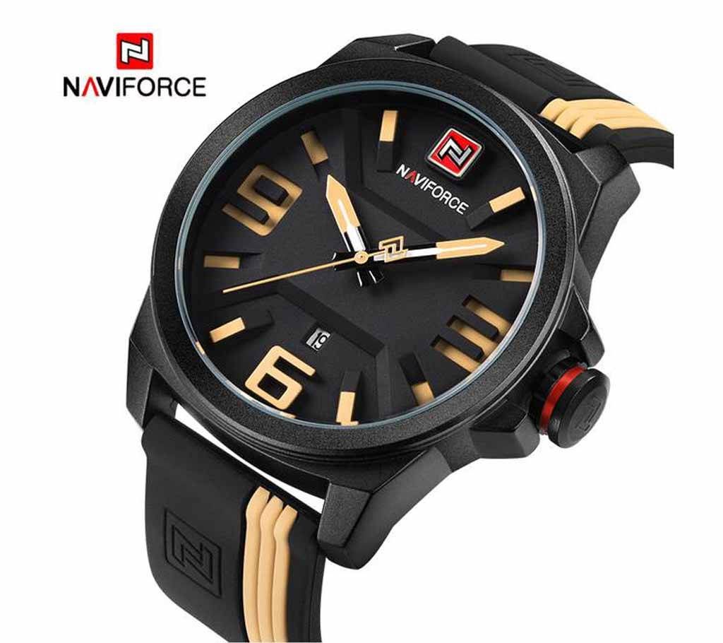 NAVIFORCE NF9098 SILICON BALL WRIST WATCH FOR MEN - CREAM