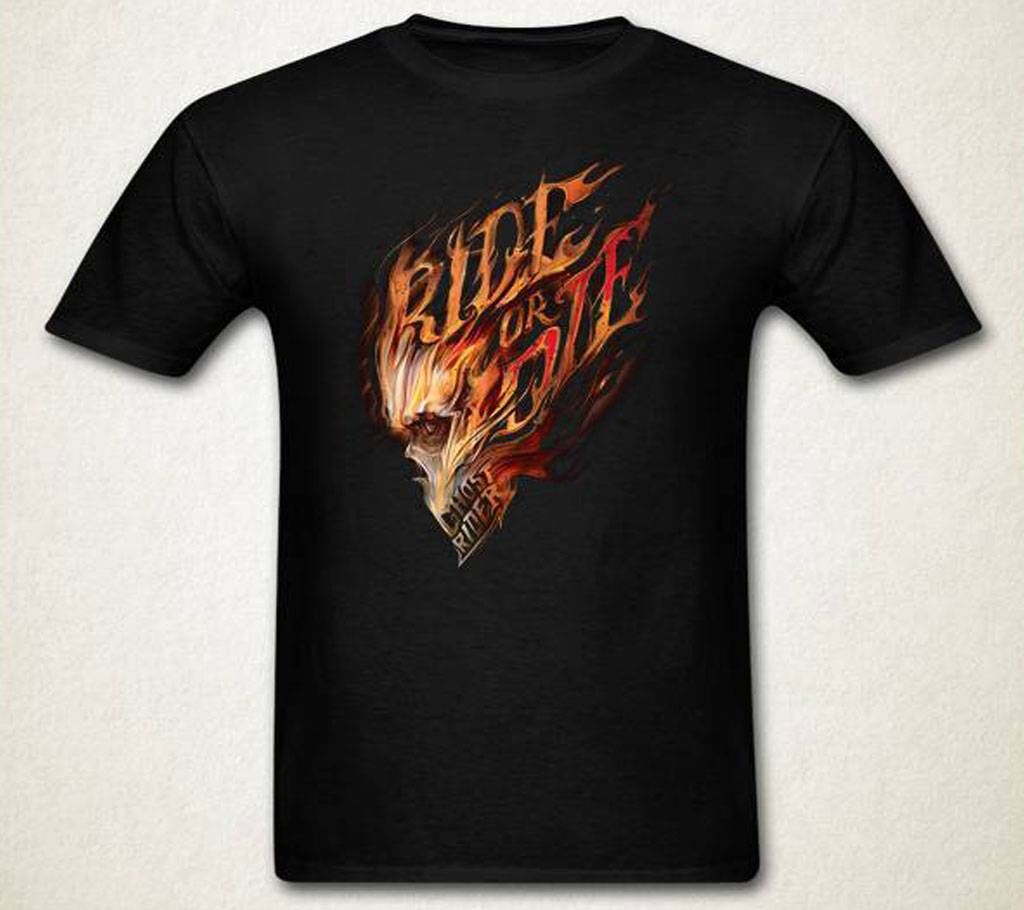 Ghost Rider Gents Half Sleeve Cotton T-Shirt Black