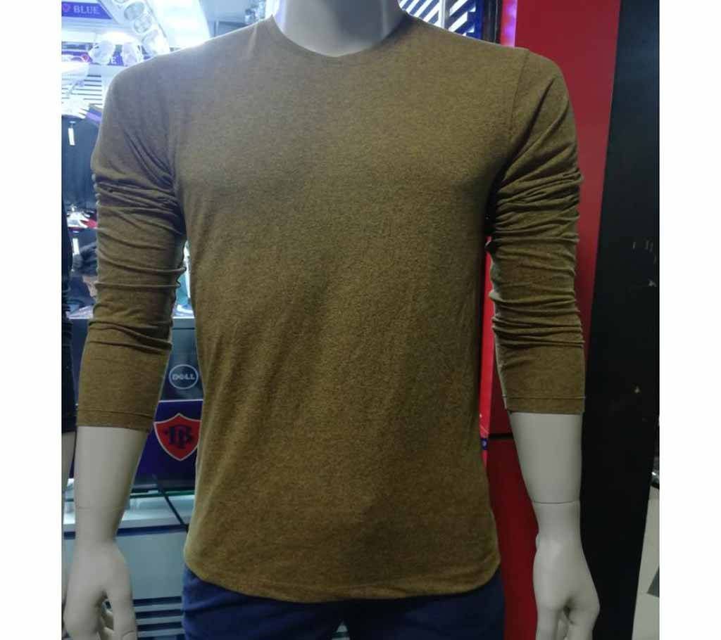 Full Sleeve Cotton Single Color T shirt for men 
