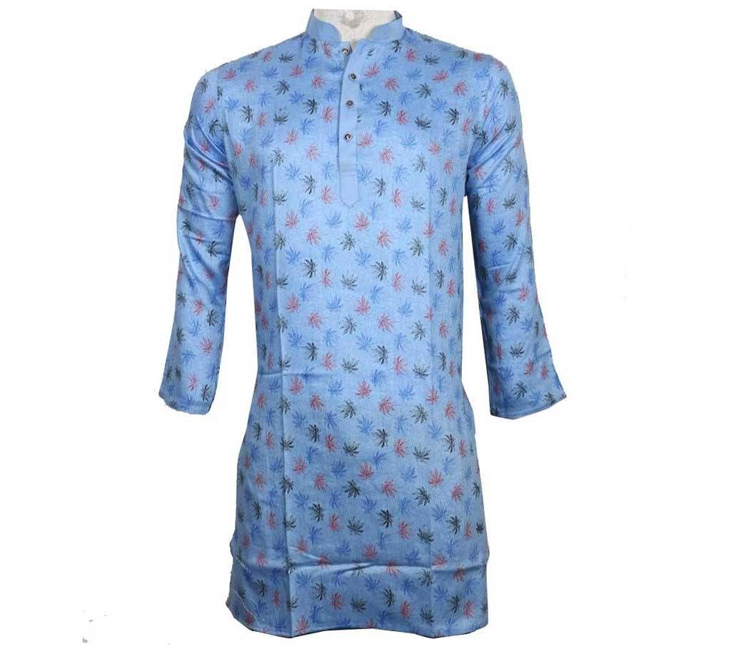 Sky Blue Satton Fabric Panjabi for Men
