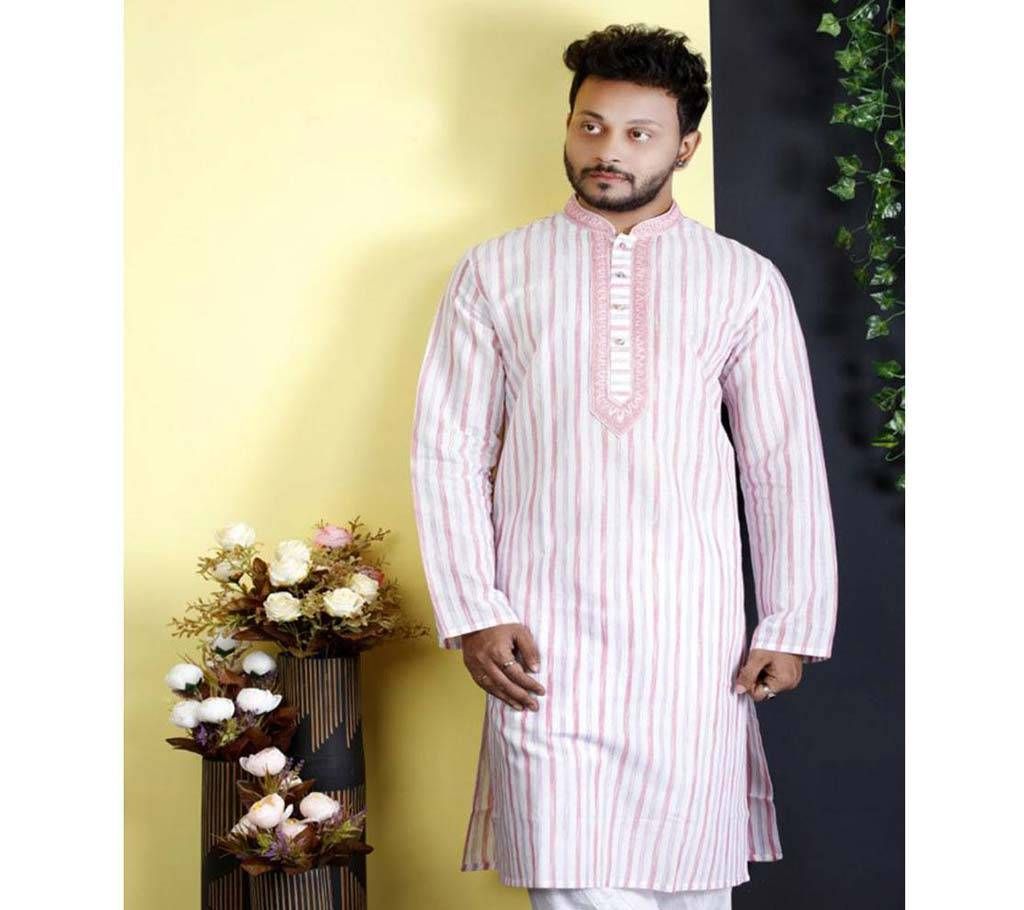 Cotton Panjabi (Karchupi Work) For Men 