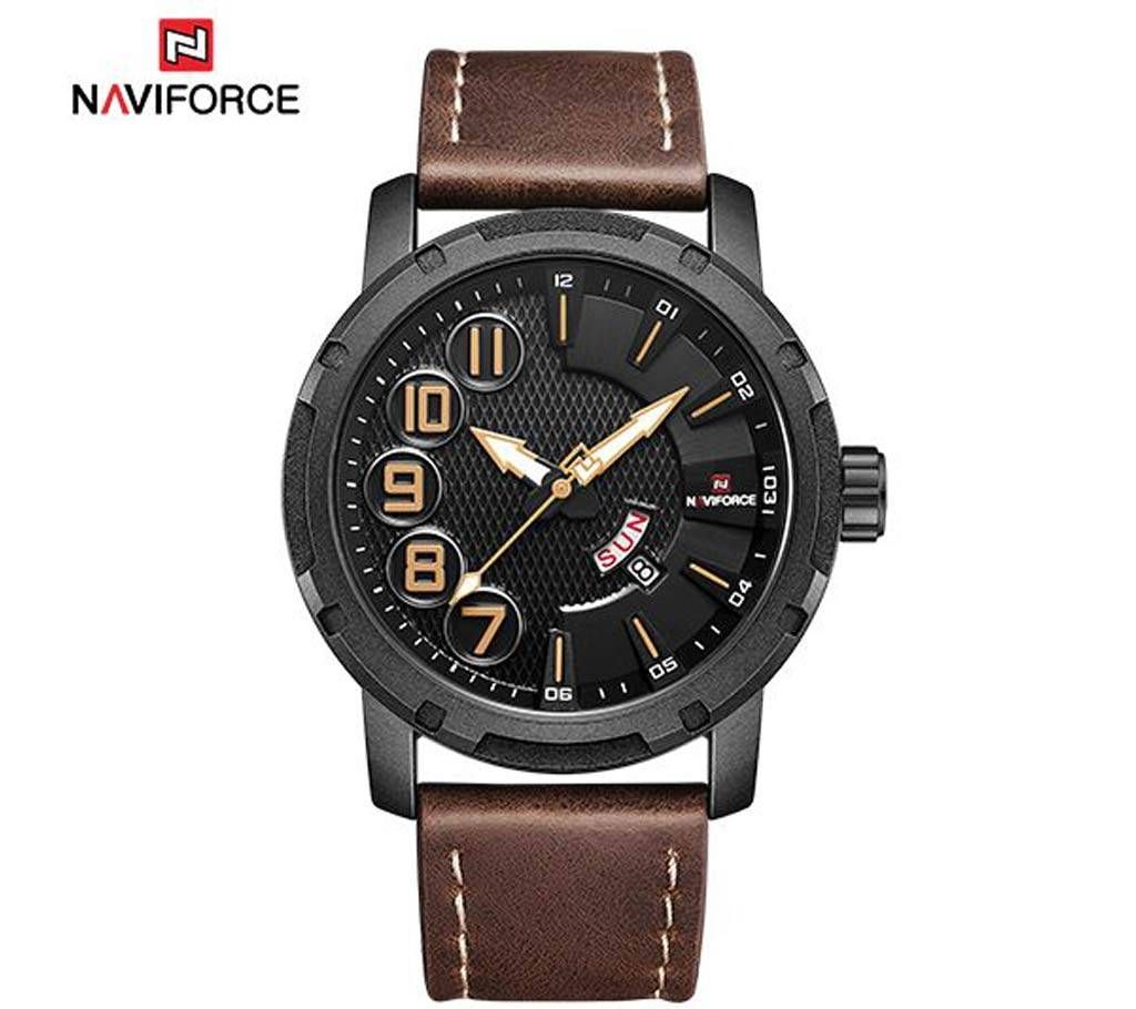 Naviforce NF9154 New Model Mens Leather Luxury Day Date Quartz Sport Watch