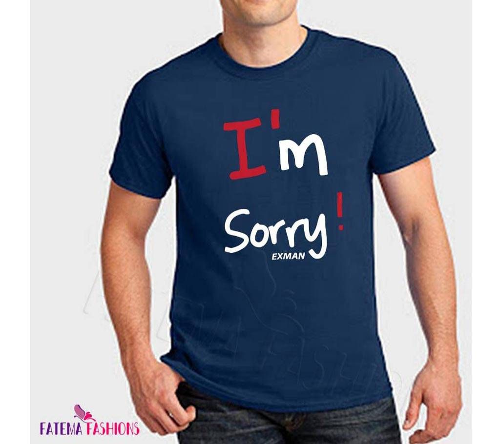 Half Sleeve Cotton T Shirt - Blue 