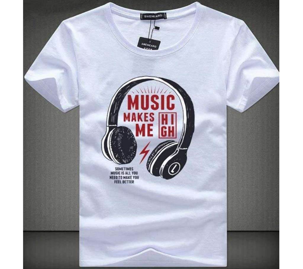 Men's Round Neck T-Shirt Music