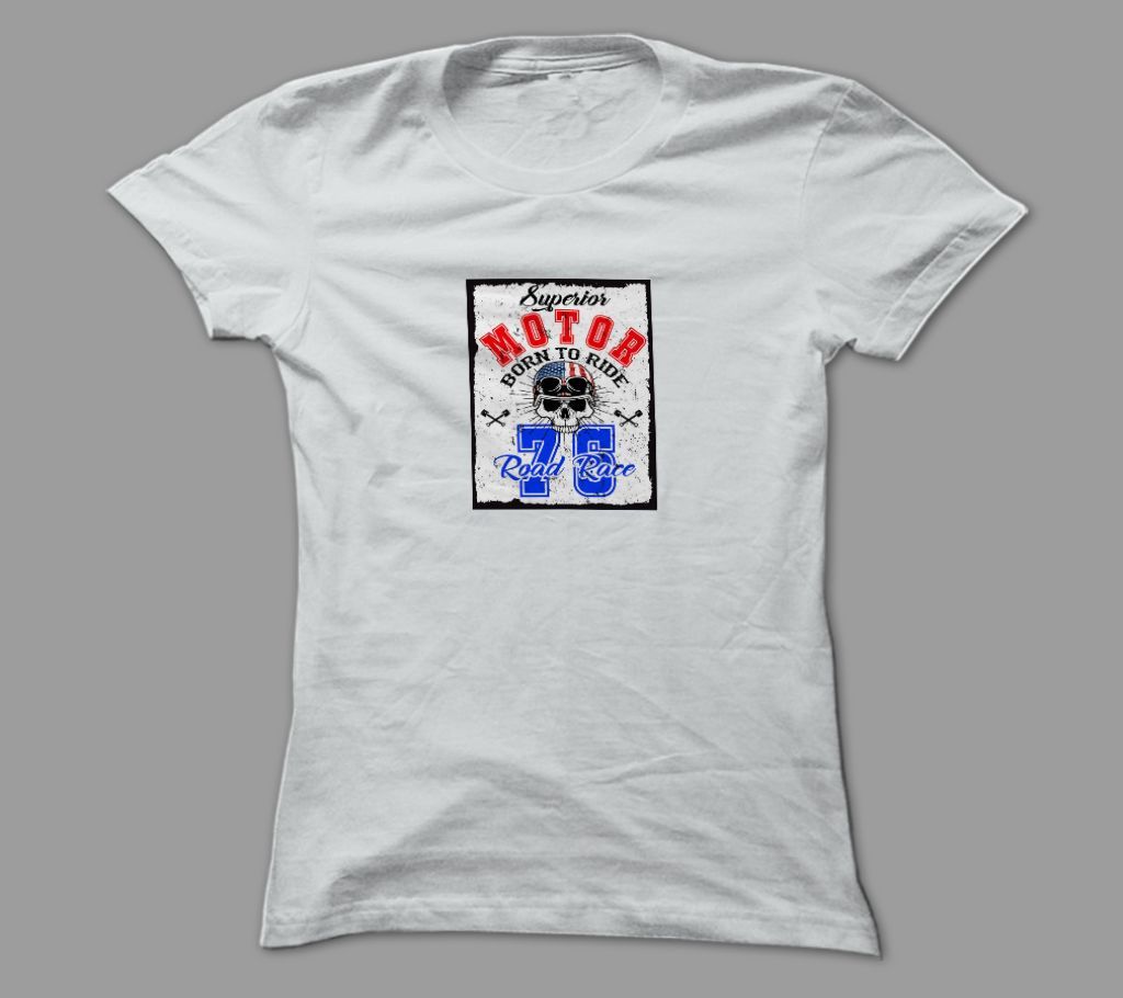 Road Race  White Polyester T-Shirt