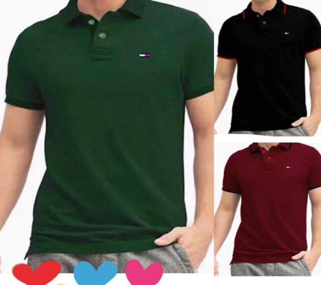 Combo Pack of 3 half sleeve Classic Fit Polo T-Shirt .green ,black,maroon