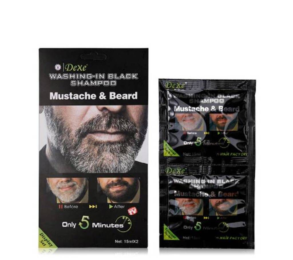 Dexe Washing In Black Moustache & Beard Shampoo 