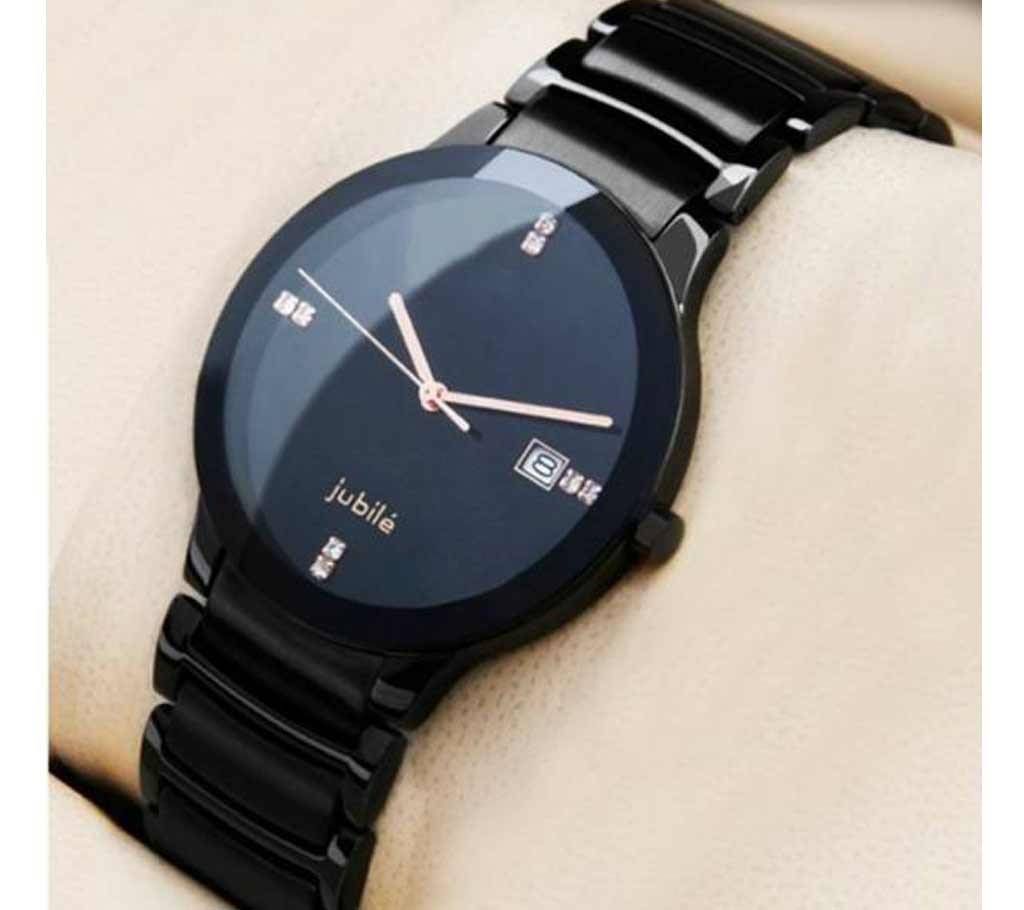 Stainless Steel Analog Watch For Men - Black