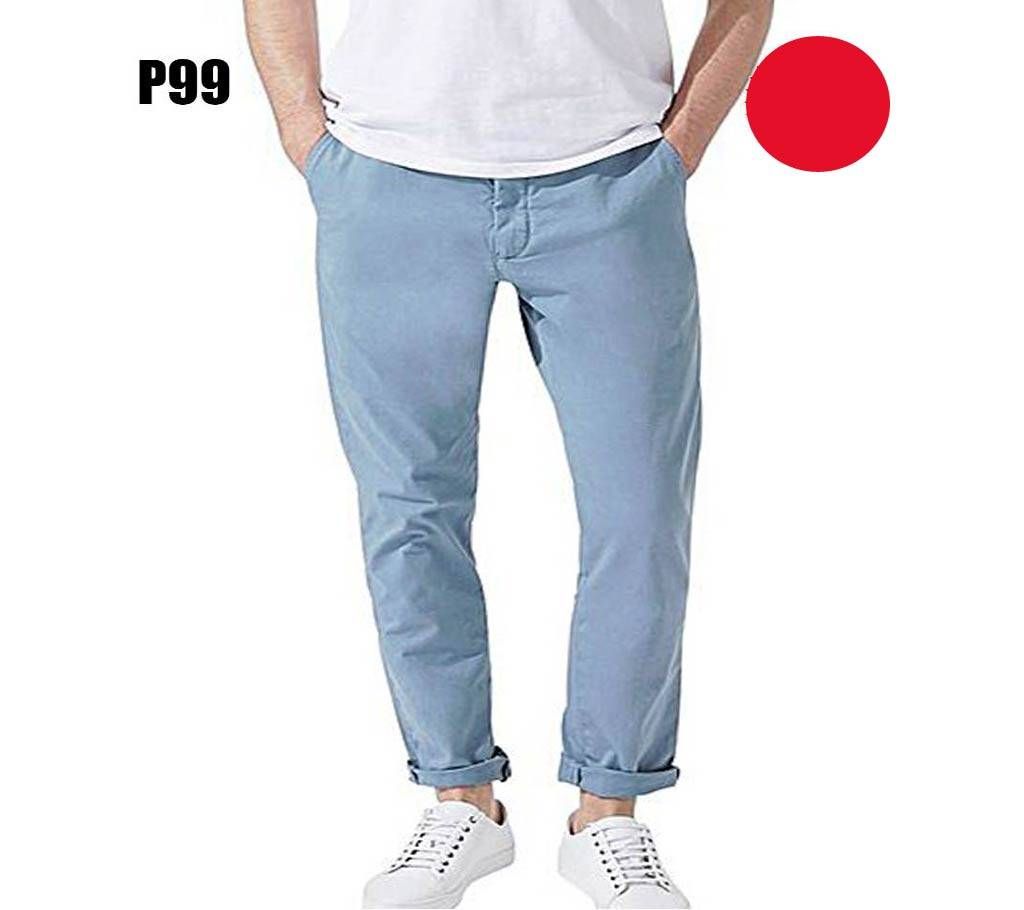 Sky Blue Smog Gabardine Pant For Men