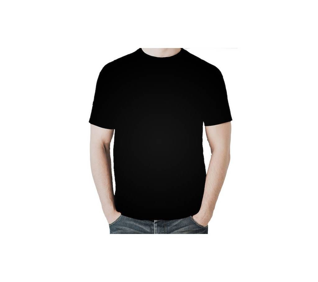 Gents Half Sleeve Cotton T-Shirt - Black 