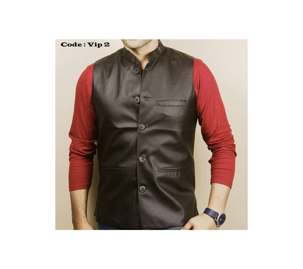 Black Artificial Leather koti for men