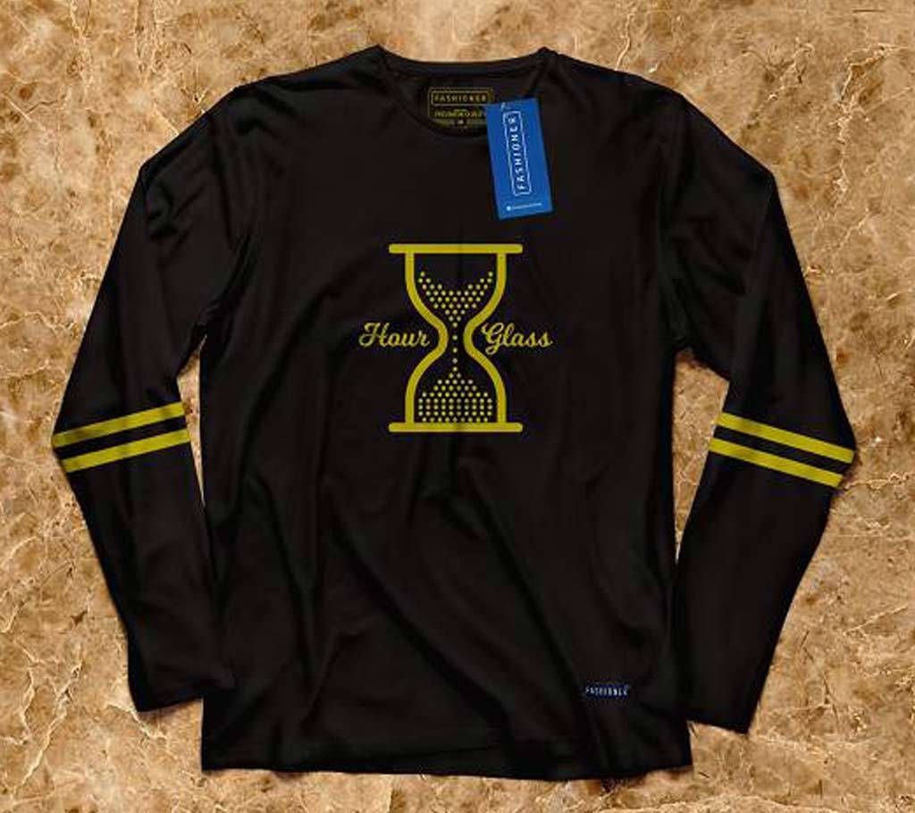 Black Long Sleeve Cotton T-Shirt 