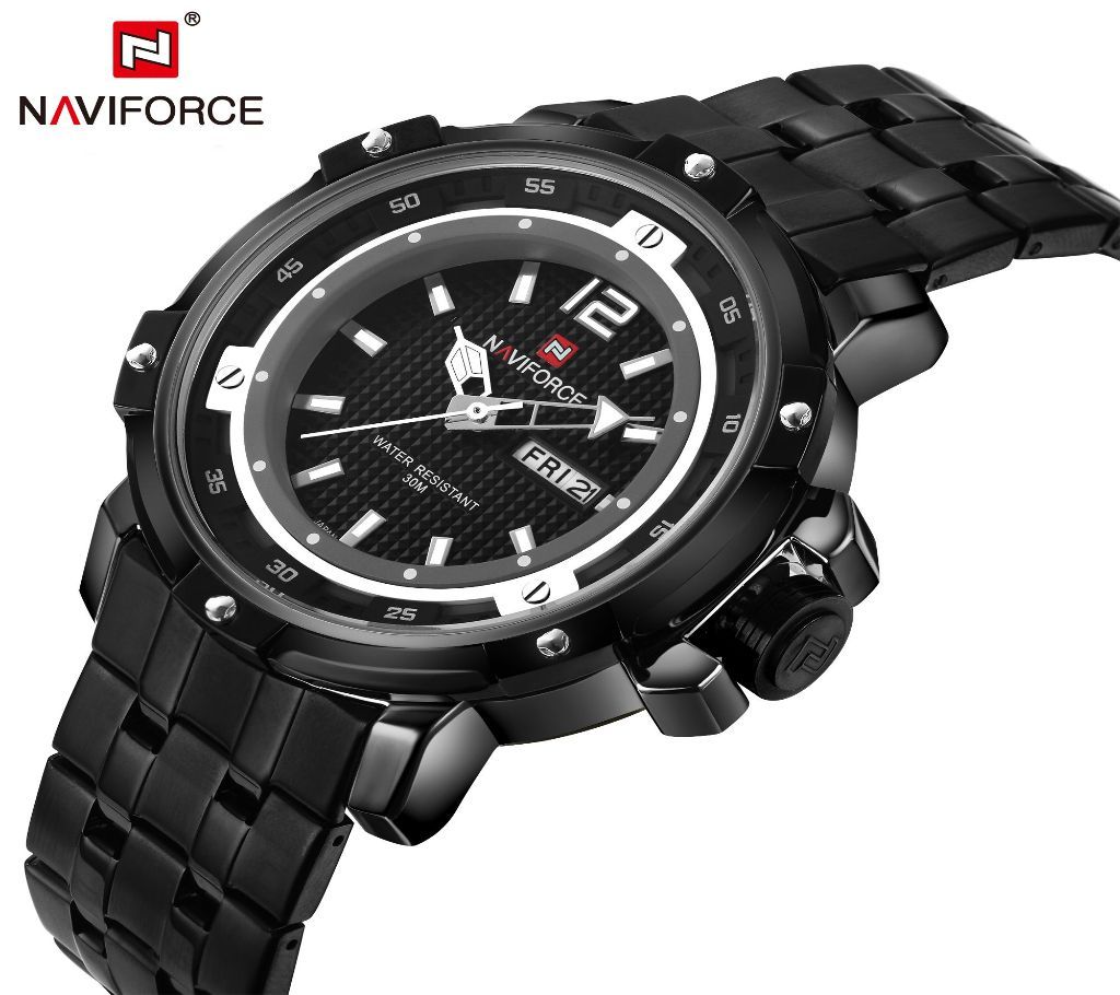 Naviforce Analog Quartz Movement Watch for Men (NF9073 BBW) 