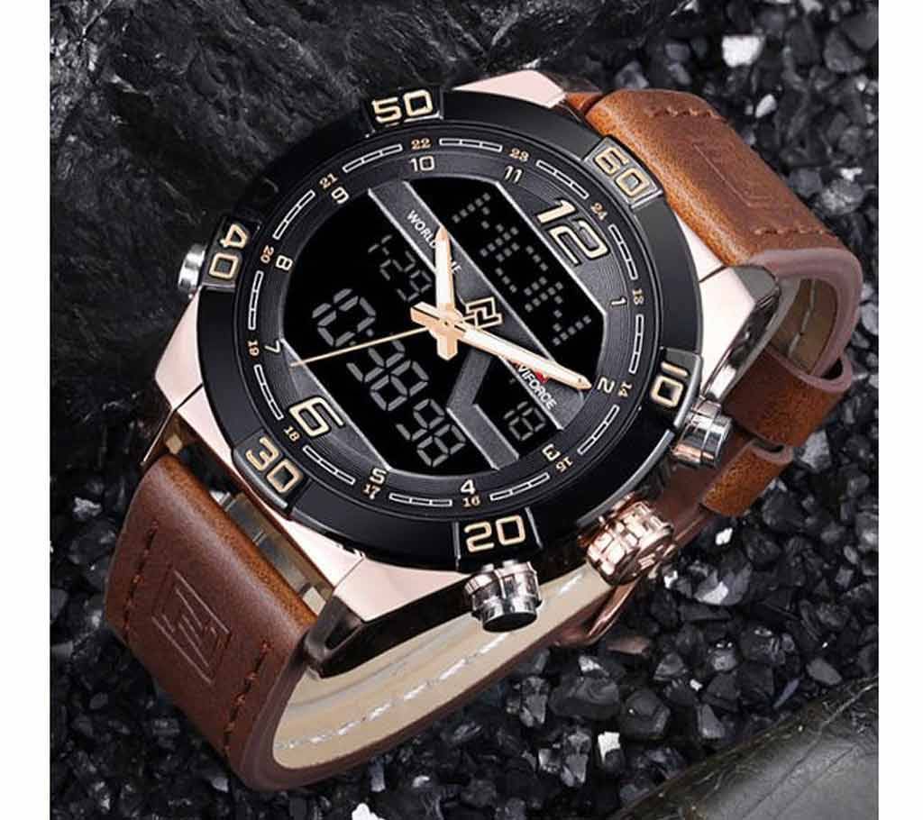 NAVIFORCE Mens Watches Luxury Brand New D D Water Date Watch Mens Casual Leather Band Mens Quartz Watch Sports Watch