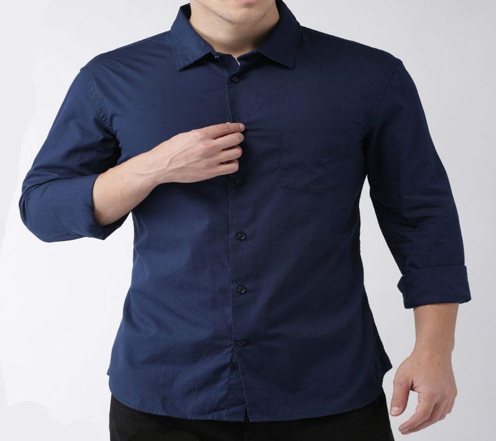 Casual Cotton Shirt- Royal Blue